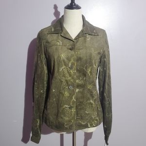 Rafael button up green top